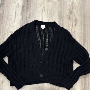 a new day Black Button-Up Cardigan KNITTED SIZE MEDIUM